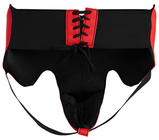 Powrbox Gladiator Hipguard Groin Protector - Ruby Red - Matte Red/Black