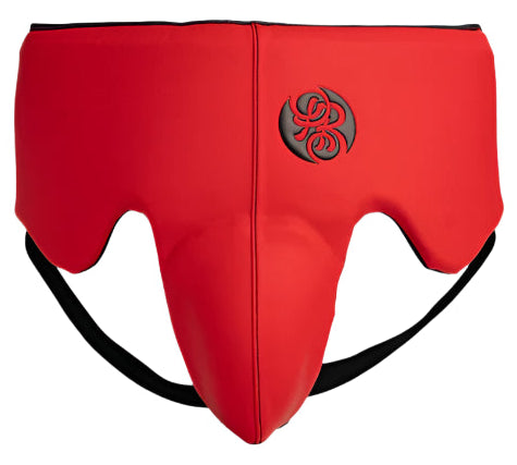 Powrbox Gladiator Hipguard Groin Protector - Ruby Red - Matte Red/Black