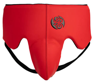 Powrbox Gladiator Hipguard Groin Protector - Ruby Red - Matte Red/Black