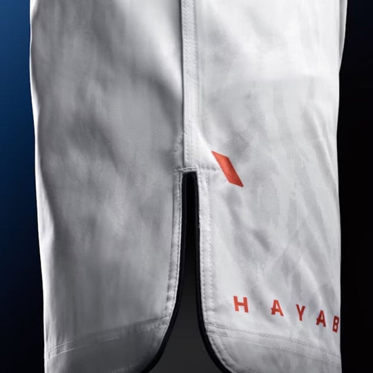 Hayabusa Apex 3/4 Thigh Fight Shorts - Ash White