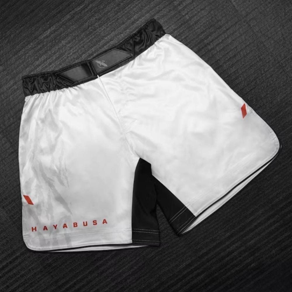 Hayabusa Apex 3/4 Thigh Fight Shorts - Ash White