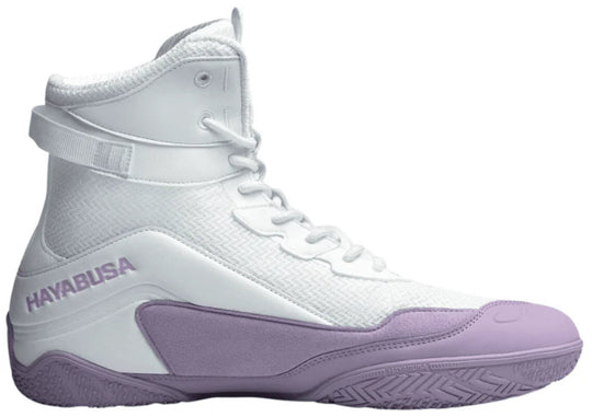 Hayabusa Talon Lavender Boxing Shoes - White/Lavender