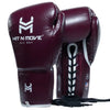 Hit N Move Pro Agility Boxing Gloves - Lace Up - Burgundy