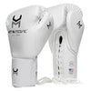 Hit N Move Pro Agility Boxing Gloves - Lace Up - All White