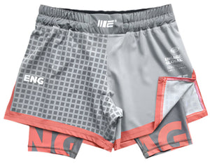 Engage Grid Tech 2-in-1 Hybrid Shorts - Grey