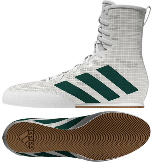 Adidas Box Hog 4 Boxing Boots - White/Green/Black