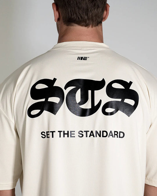 Engage Set The Standard 'STS' Oversized Training Tee - Off-White