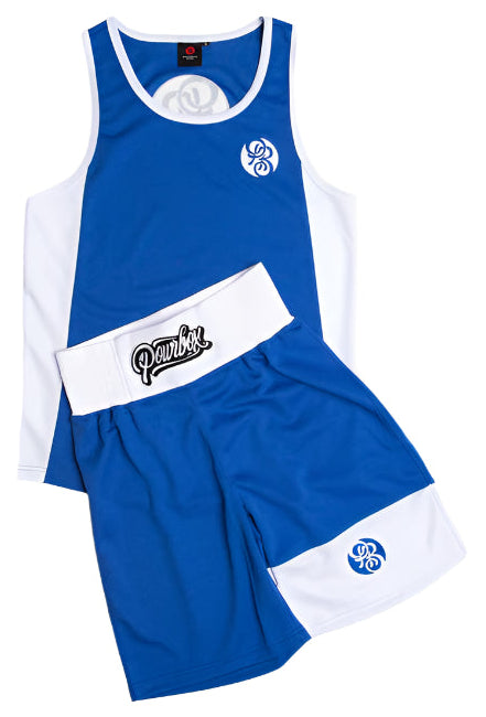 Powrbox Powrlight V1 - Amateur Boxing Competition Shorts - Singlet Set - Blue