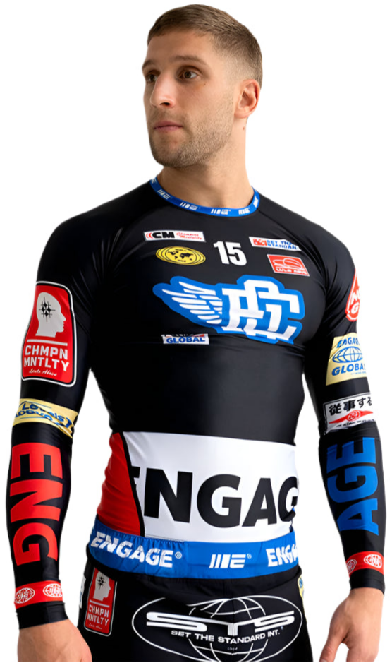 Engage Racer Long Sleeve Rash Guard - Black