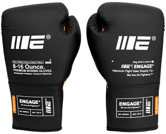 Engage W.I.P Series Boxing Gloves - Lace Up - Black