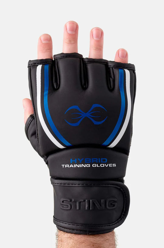 Sting MMA Training Gel Hybrid Gloves - Black/Blue