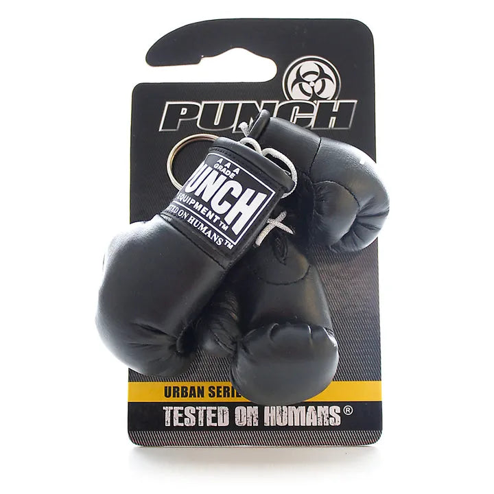 Punch Boxing Gloves - Mini + Key Ring Pack - Black