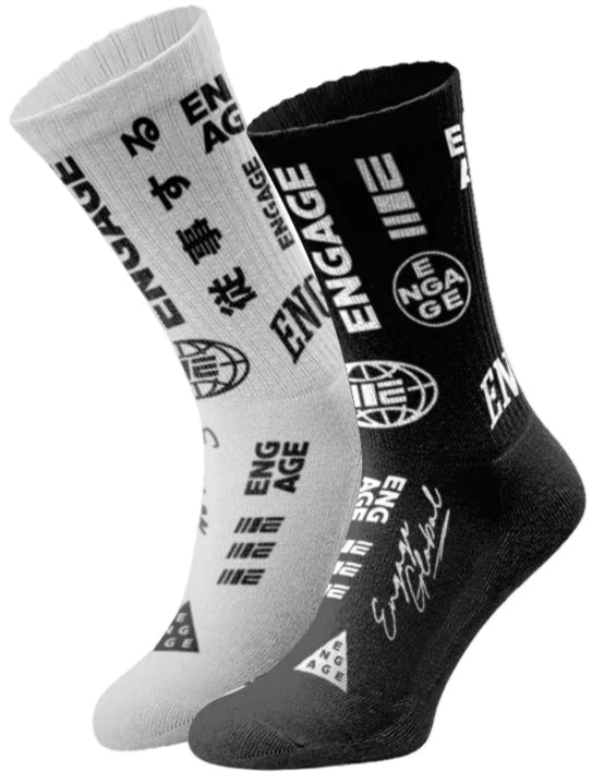 Engage Billboard Socks 2-Pack - Black And White