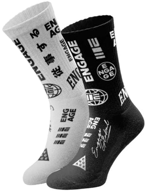 Engage Billboard Socks 2-Pack - Black And White