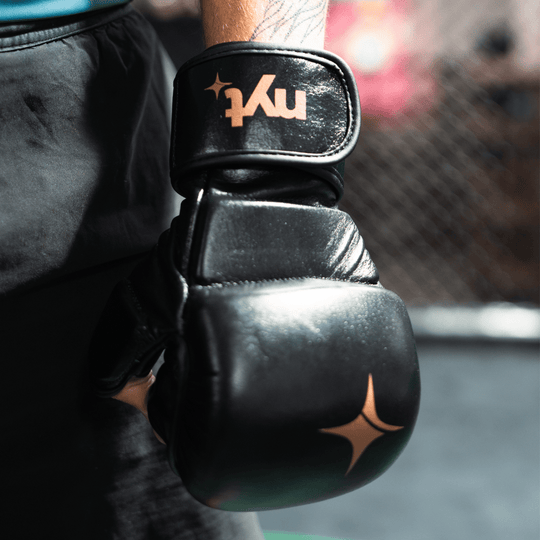 NYT Leather 7oz MMA Sparring Gloves Hybrid Gloves NYT