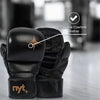 NYT Leather 7oz MMA Sparring Gloves Hybrid Gloves NYT