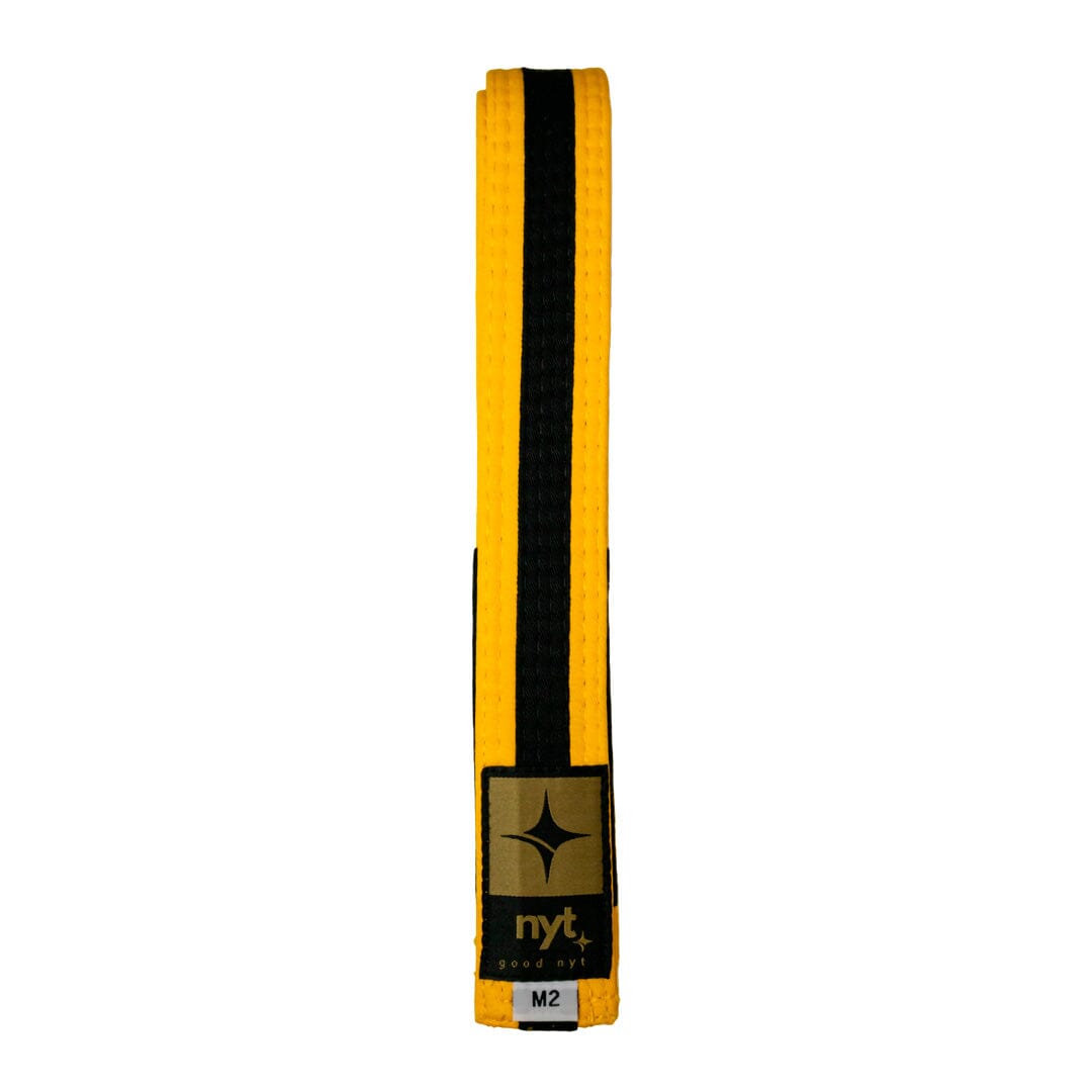 NYT Youth BJJ Gi Belt - Yellow With Black Stripe