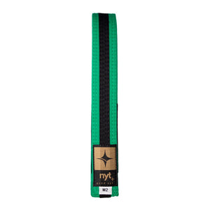 NYT Youth BJJ Gi Belt  - Green With Black Stripe
