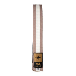 NYT Youth BJJ Gi Belt - Grey With White Stripe