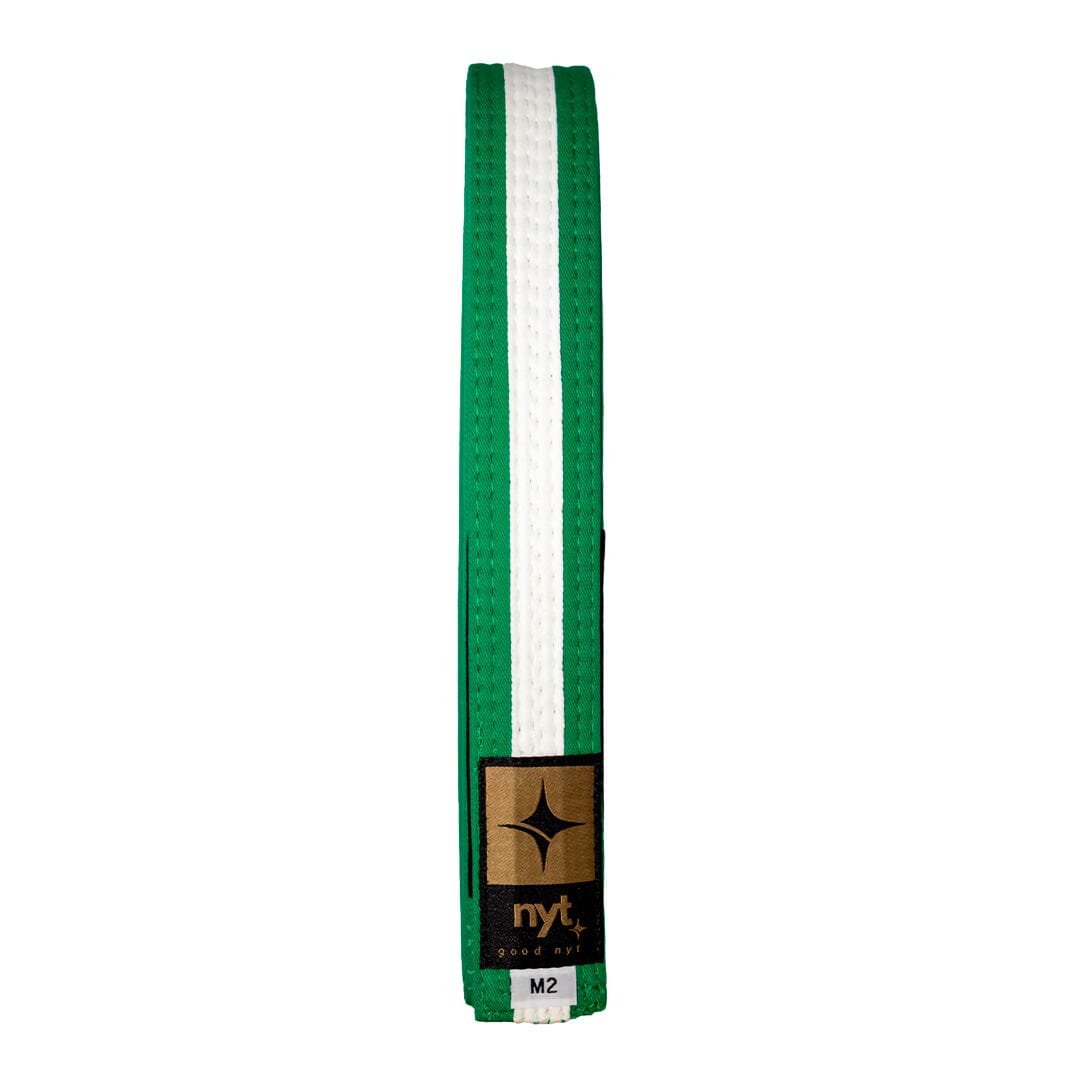 NYT Youth BJJ Gi Belt - Green With White Stripe