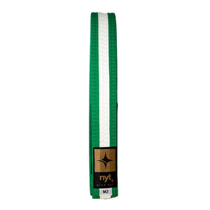 NYT Youth BJJ Gi Belt - Green With White Stripe