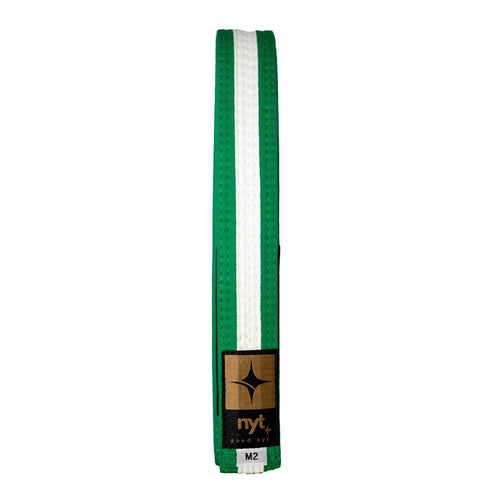 NYT Youth BJJ Gi Belt - Green With White Stripe