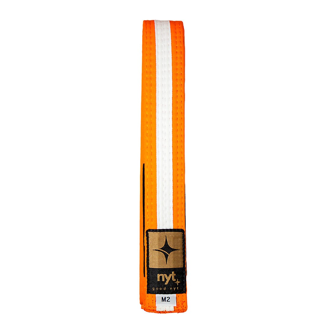 NYT Youth BJJ Gi Belt - Orange With White Stripe