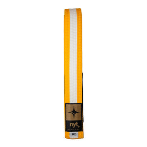 NYT Youth BJJ Gi Belt - Yellow With White Stripe