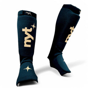 NYT Step In Padded Shin Guards - Black/Sand