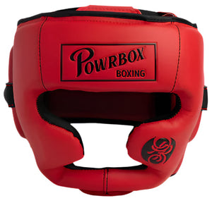 Powrbox New Tradition Headguard - Ruby Red - Matte Red/Black