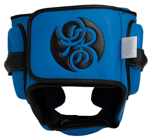 Powrbox New Tradition Headguard - Azure Blue - Matte Blue/Black