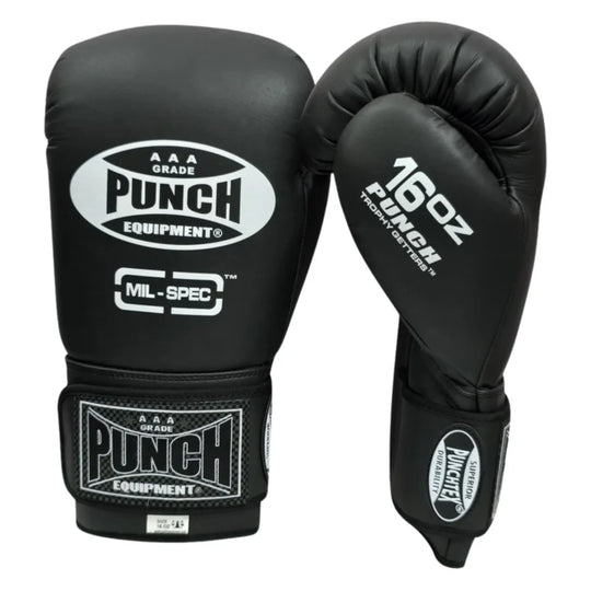 Punch Boxing Gloves - Trophy Getters® Mil Spec™ - Matt Black