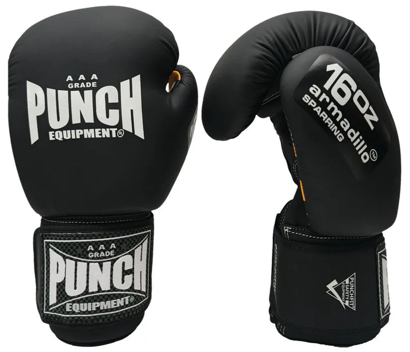 Punch Boxing Gloves Armadillo™ Sparring - 16oz - Matt Black