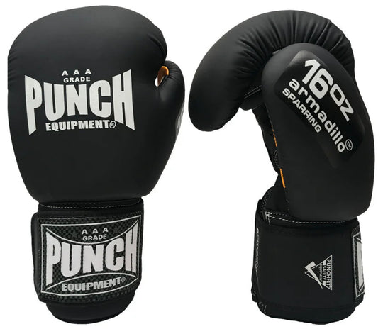 Punch Boxing Gloves Armadillo™ Sparring - 16oz - Matt Black