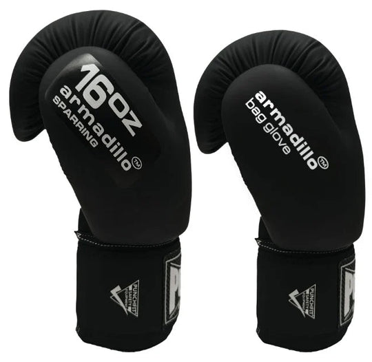 Punch Boxing Gloves Armadillo™ Sparring - 16oz - Matt Black