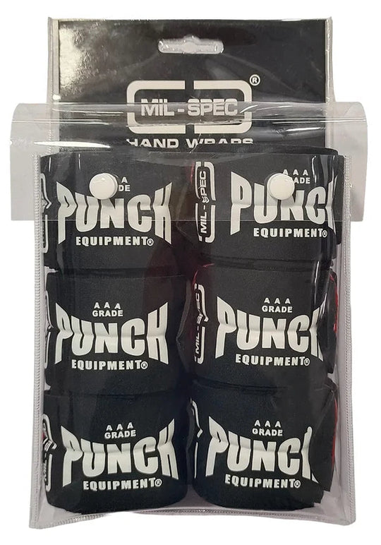 Punch Hand Wraps - Mil Spec® - 4.5m - 3 Set - Black