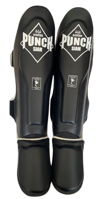 Punch Shin Pads - Siam™ - Leather - Black