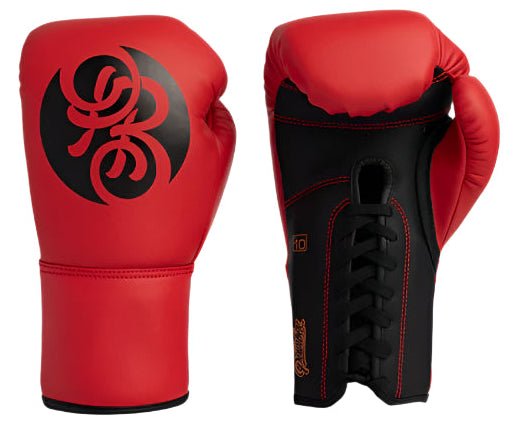 Powrbox Pinnacle Lace-Up Gloves - Ruby Red - Matte Red/Black