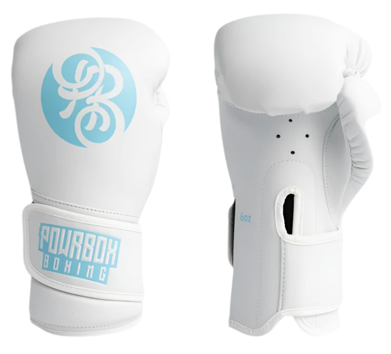 Powrbox Cub Kids Gloves - Iceman - 6Oz - Matte White/Ice Blue