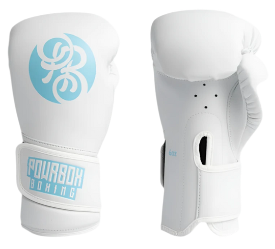 Powrbox Cub Kids Gloves - Iceman - 6Oz - Matte White/Ice Blue