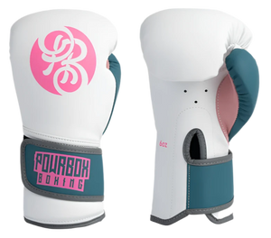 Powrbox Cub Kids Gloves - Isla - 6Oz - Matte White/Pink/Pale Blue