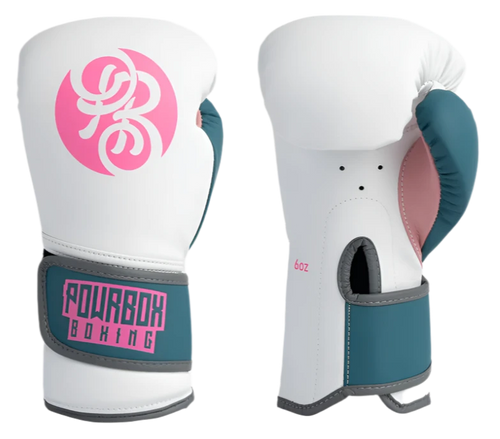 Powrbox Cub Kids Gloves - Isla - 6Oz - Matte White/Pink/Pale Blue