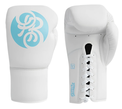 Powrbox Pinnacle Lace-Up Gloves - Iceman - Matte White/Ice Blue