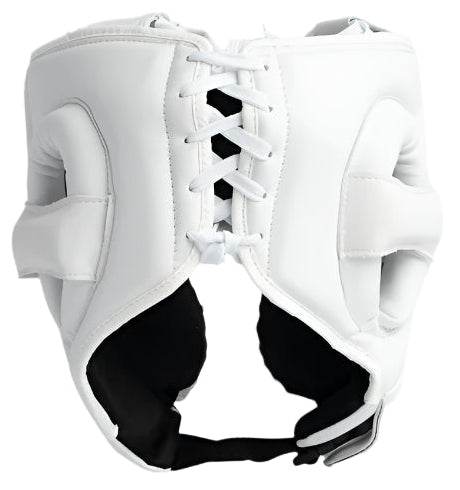 Powrbox Gladiator Headguard - Iceman - Matte White/Ice Blue