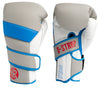 Powrbox D-Strap Double Velcro Gloves - Coolio - Matte Grey/Blue/White
