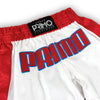 Primo Trinity Muay Thai Shorts - White/Red