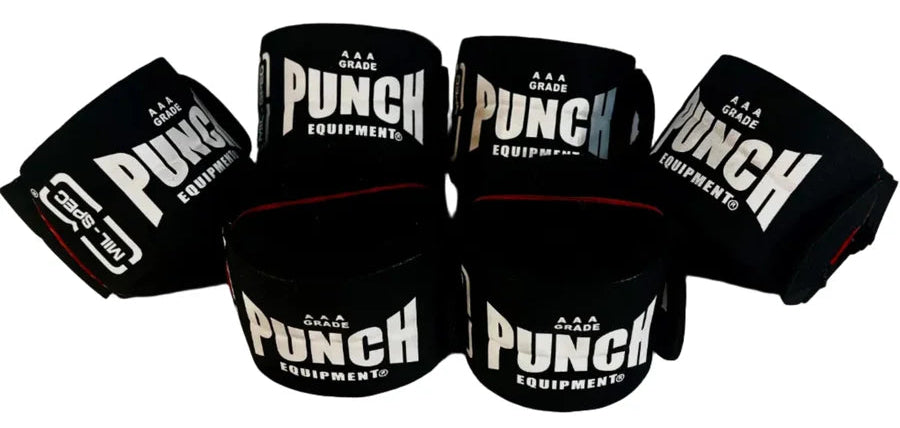 Punch Hand Wraps - Mil Spec® - 4.5m - 3 Set - Black