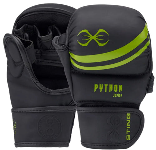 Sting Python Junior MMA Sparring Gloves - Black/Green
