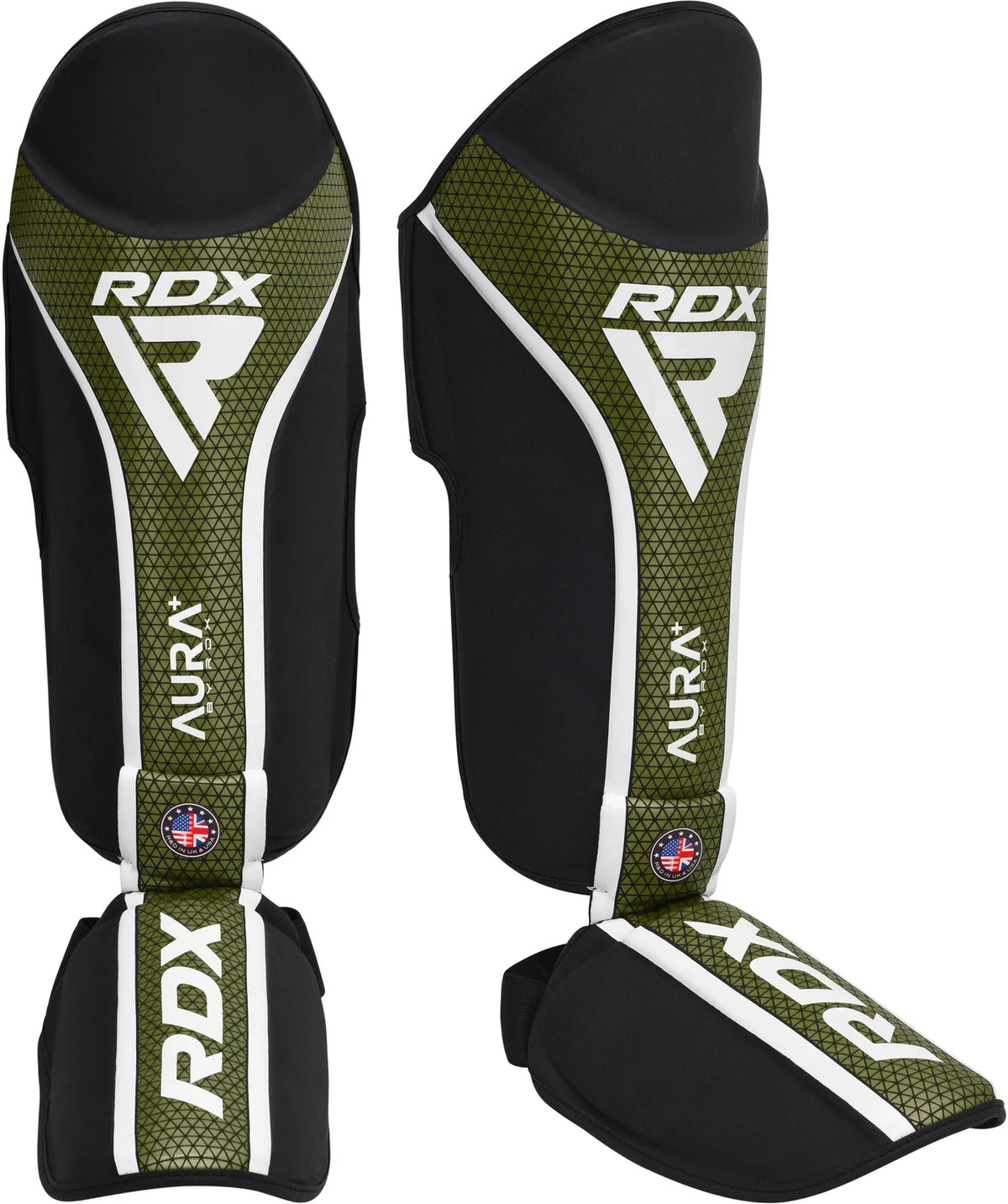 RDX T17 Aura Plus MMA Shin Guards - Army Green