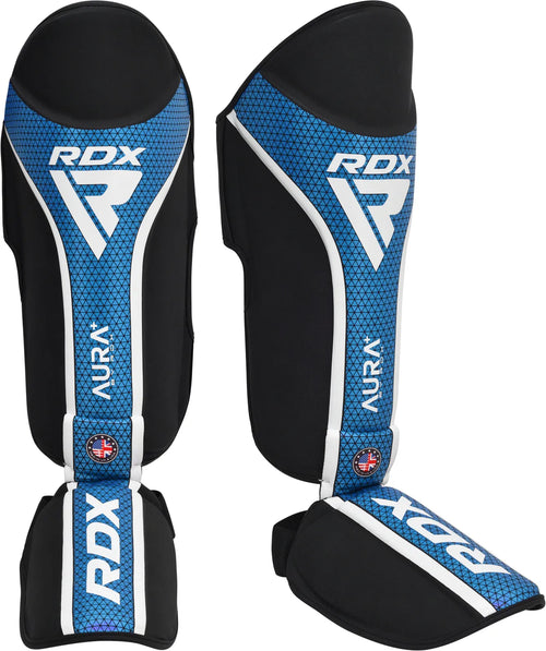 RDX T17 Aura Plus MMA Shin Guards - Blue